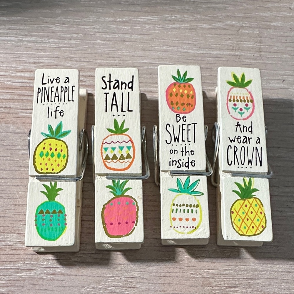 Natural Life Pineapple Wooden Clothespin Set